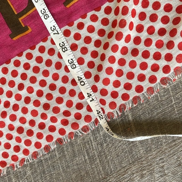 Echo Vintage Farm Orchard Produce Pear Bushel Pink Raw Edge Square Scarf - Picture 10 of 13